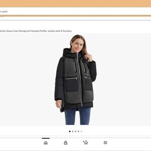 Orolay Stylish Black and Gray Sherpa Hooded Puffer Jacket